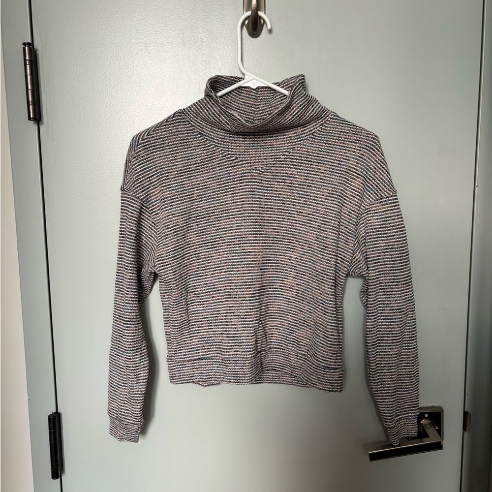 Madewell Multicolor Cropped Turtleneck Sweater